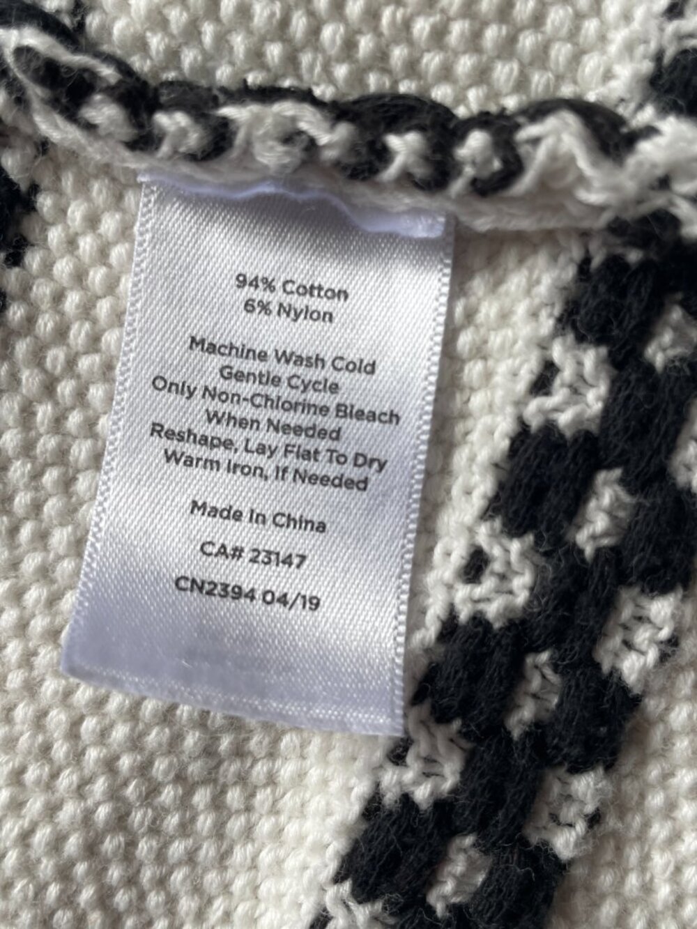 Talbots Cardigan XL Petite Black and White 98% Cotton - Picture 7 of 7